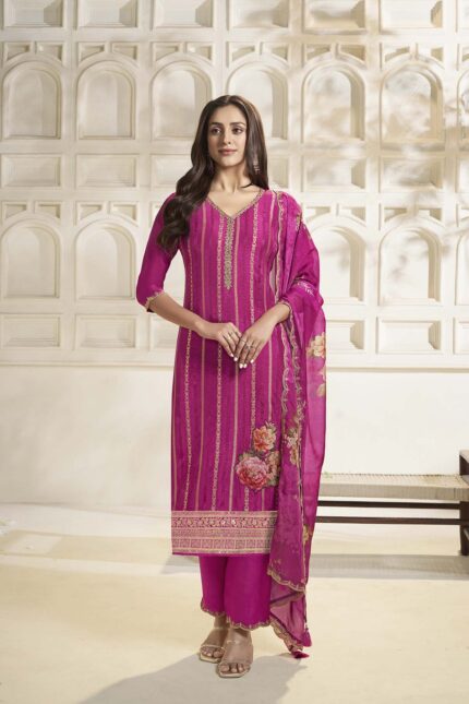 Dola Silk Jacquard weave with Applique patch Kurta Suit Set